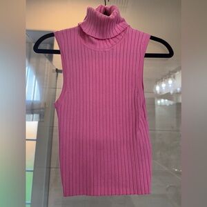 Zara Pink Ribbed Knit Top